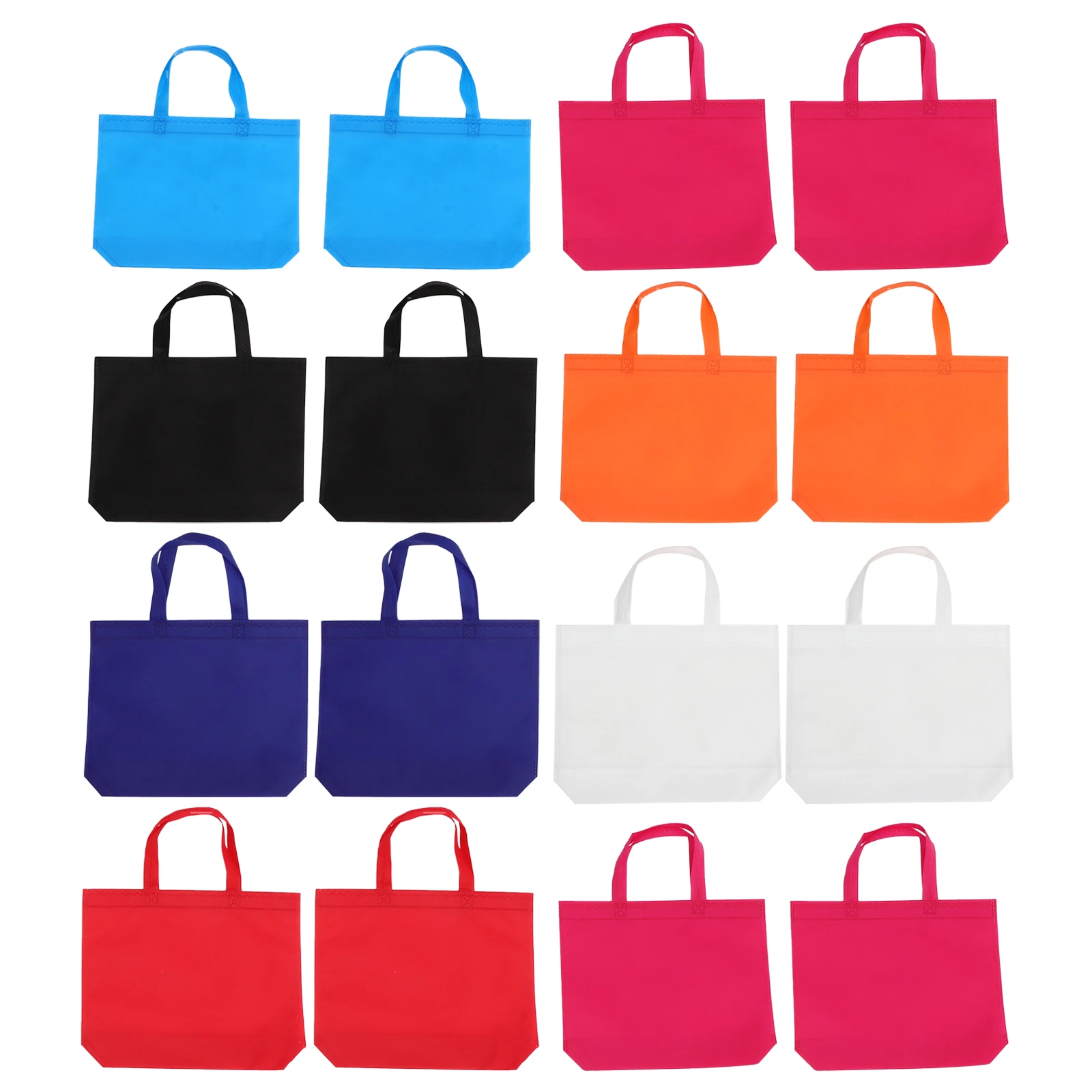 

24pcs Non Woven Tote Bag Reusable Shopping Grocery Party Bags Handmade Craft Eco Friendly Carry Bag Household