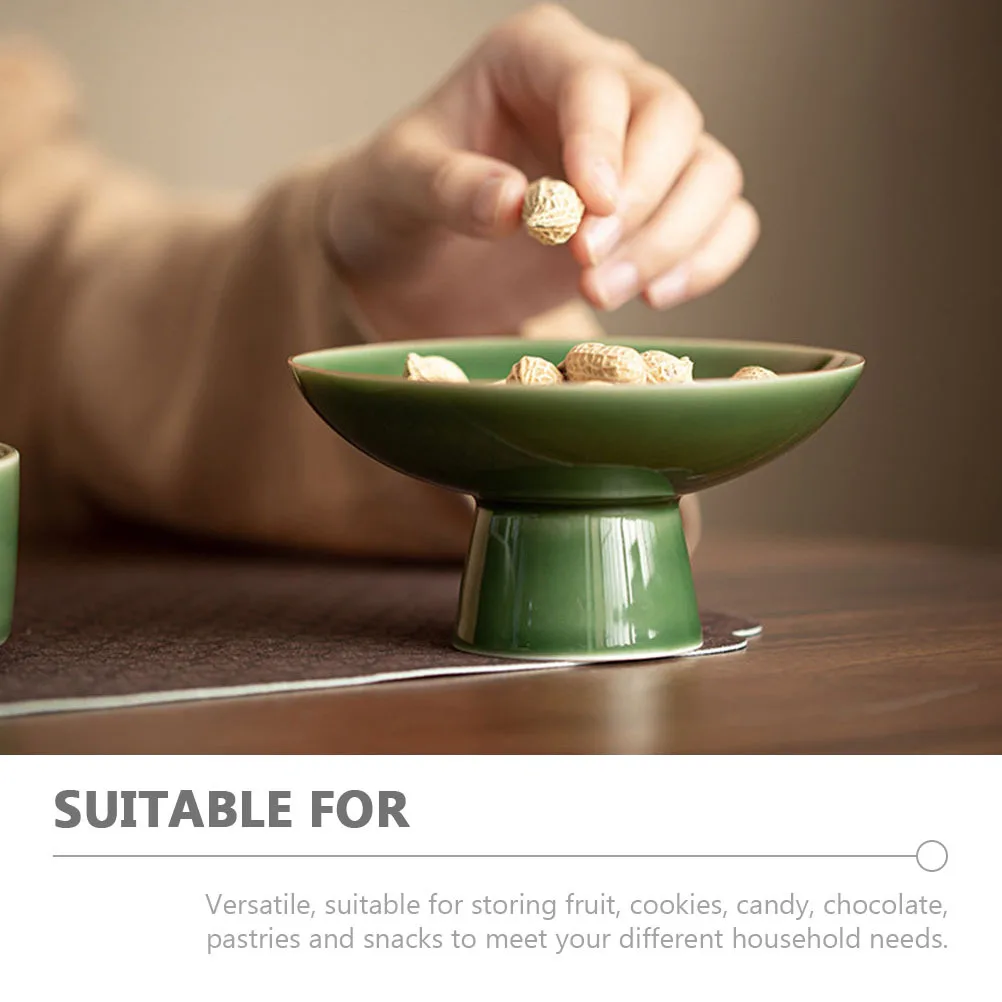 

Fruit Plate Ceramic Footed Bowl 11Cm Cake Decorating Stand Plate for Pastries Nuts Dry Fruit Serving Tray Footed Tray