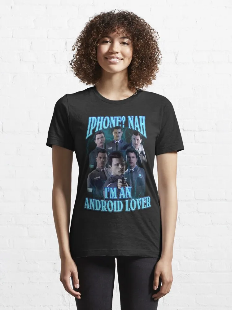 Android Lover - Connor Detroit Become Human Essential T-Shirt Men Women Clothes Oversized Cotton Tees New Fashion Top Tees