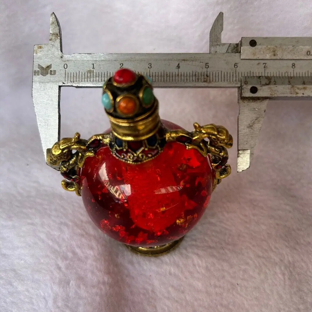 Rare China Antique Agate Jade Snuff Bottle Classical Ornament Collection view 4