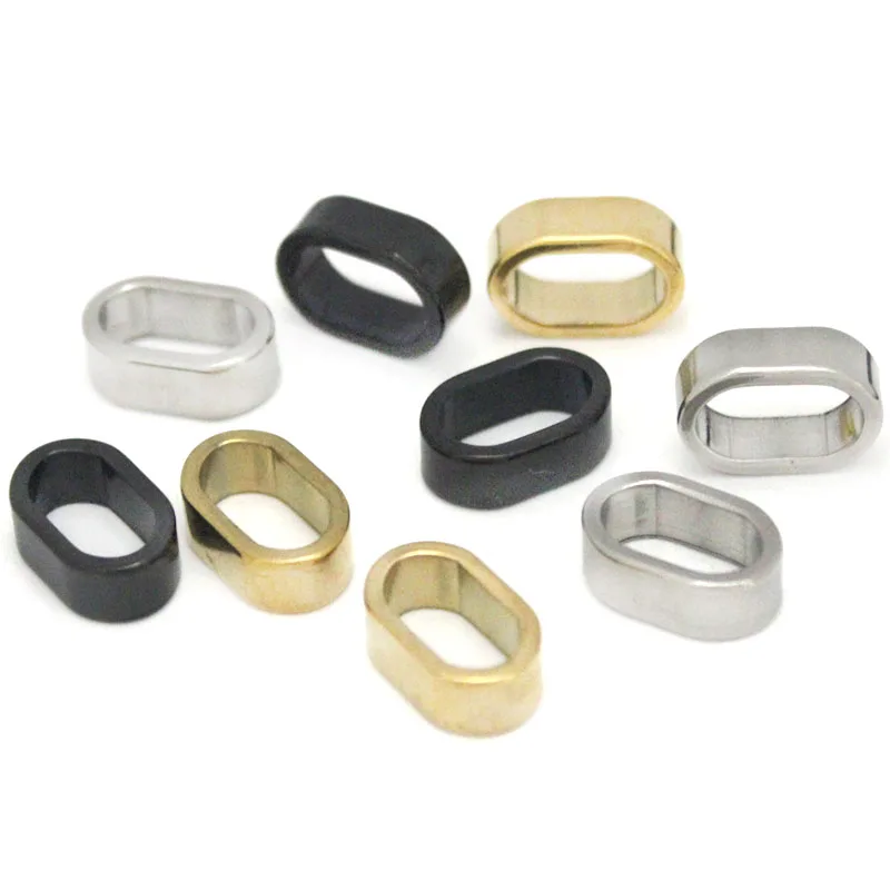 

10pcs Stainless Steel Metal Big Hole Spacer Beads Black Gold Plated Charms Slider Beads Accessories for DIY Bracelet Jewelry