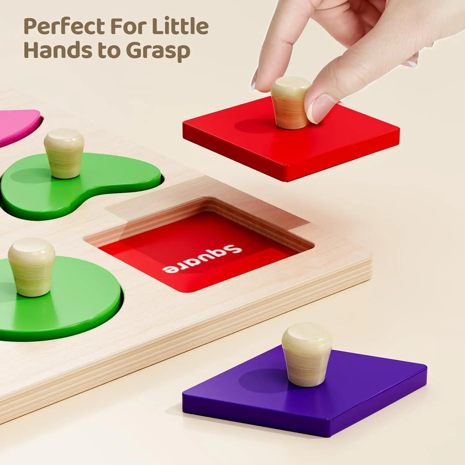 Holzpuzzles für Kleinkinder von 1–3 Jahren, Sortierbrett-Puzzle in Montessori-Formen für 1 2 3, Vorschul-Lernspielzeug für Babys und Kinder