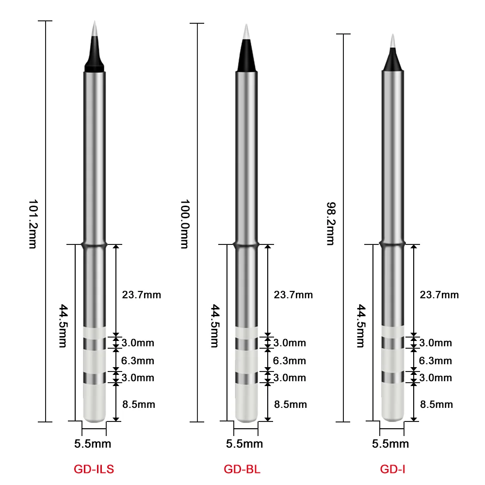 GVDA  GD300 Soldering Iron Tips Heated Solder Head Soldering Station Replacement Tips Soldering Iron Sting Welder Iron Tips