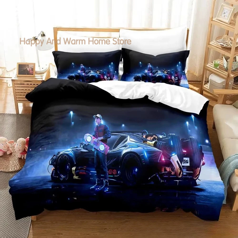 

3D Print Back To The Future Bedding Set Double Twin King Duvet Cover Comforter Pillowcase Boys Girls Adults Bedroom