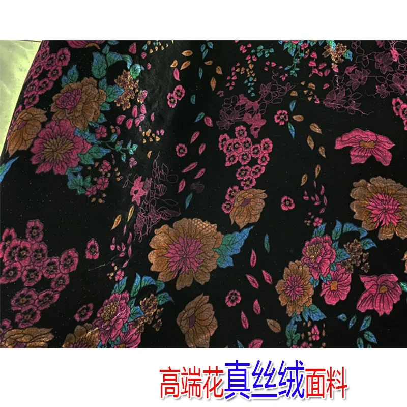 Silk fabric dress cheongsam velvet evening clearance processing clothing