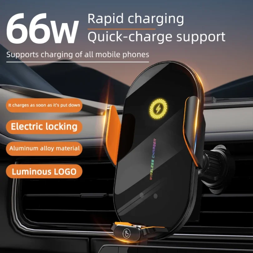 

Car Wireless Phone Holder Stand 66W Fast Charging Station Charger Auto Infrared Induction for IPhone 15 14 13 12 Samsung Xiaomi
