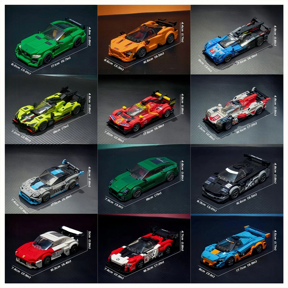 MOC سرعة المتسابق سيارة رياضية اللبنات التقنية سباق السيارات Supercar المرآب المشهد الجمعية الطوب لعب الاطفال الكبار الهدايا