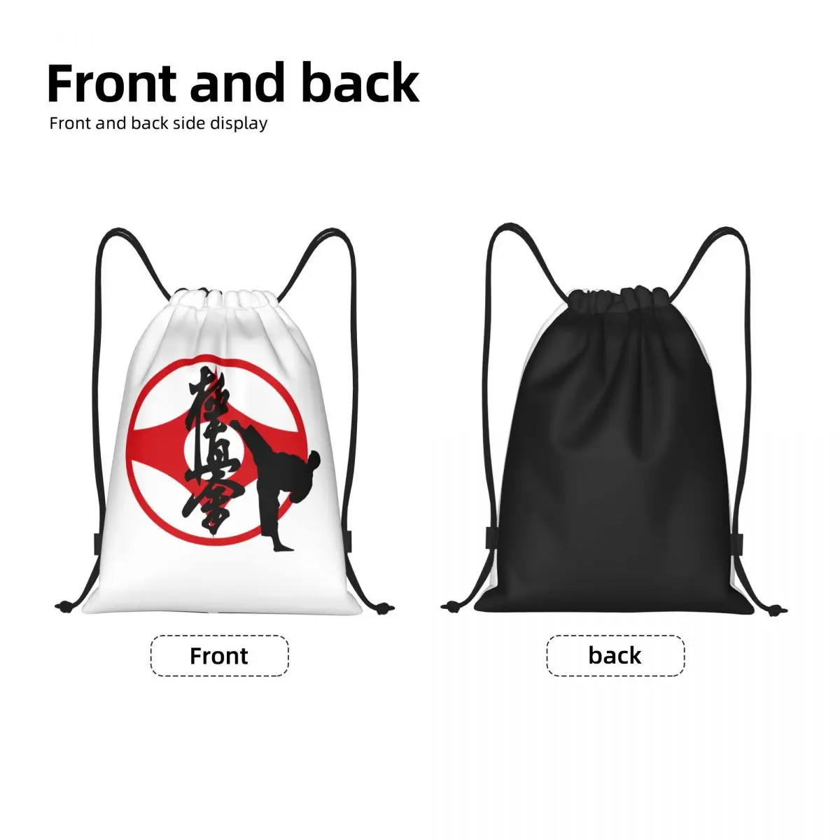 Kyokushi Karate Drawstring Backpack Women Men Gym Sport Sackpack Portable Martial Arts Training Bag Sack