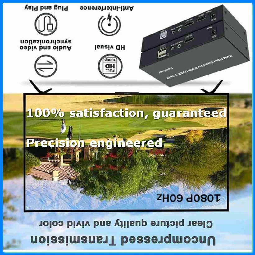 

20Km IP -Compatible Fiber KVM Extender over Sing SC Fiber Cable 1080P USB KVM Fiber Optical Transceiver EU Plug-ELEC