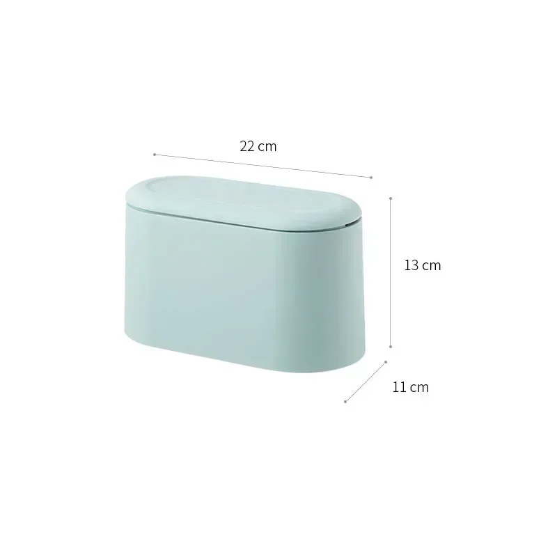 Simple Desktop Trash Bin Mini Durable Storage Bucket Can Automatic Pop-up Lid For Dressing Tables Home Office Garbage Bucket