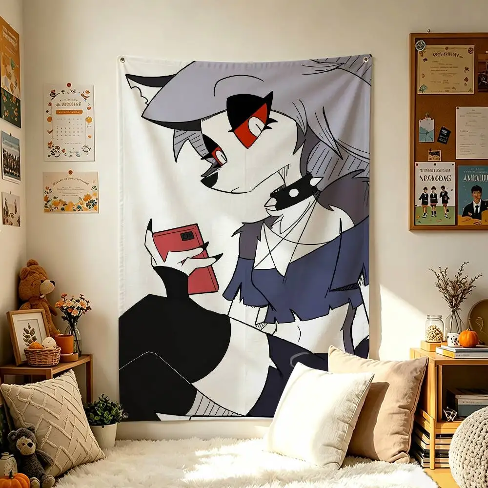 L-Loona H-Helluva Boss Home Decor Wall Hanging Vertical Flag Indoor Outdoor Background Tapestry