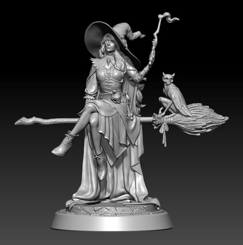 1/24 1/18  Resin Model Kits Female wizard Figure Sculpture Unpainted Painted  No Color RW-796