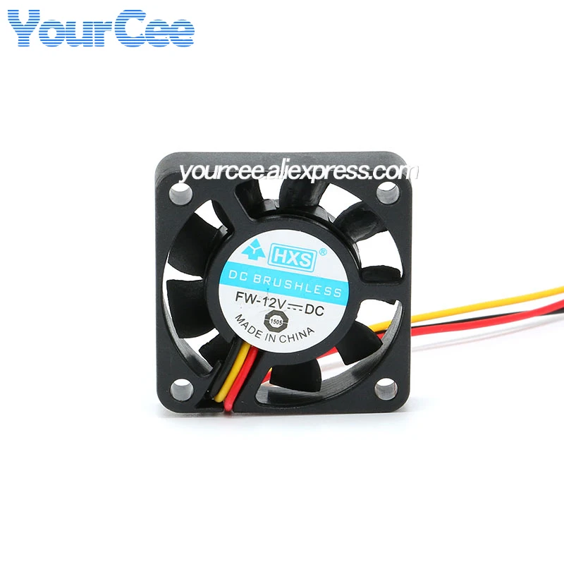 2pcs/1pc Small Cooling Fan 12V 0.12A 4010S 40mm*40mm*10mm for Computer/Chassis/CPU/North-South Bridge Fan 3 Wire with Plug