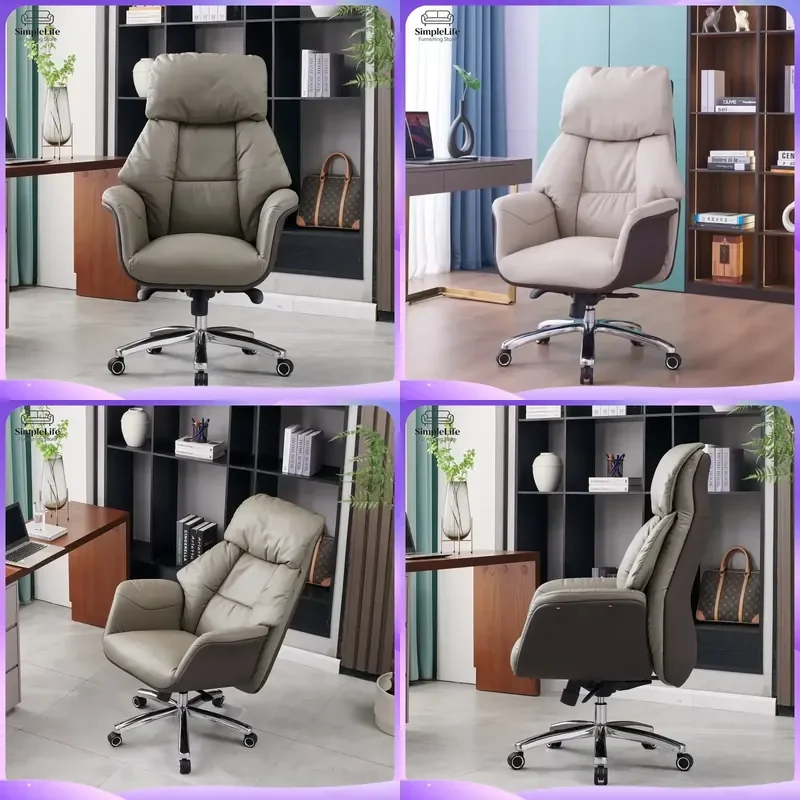 Ergonomic Executive Office Chair High Back PU Leather Computer Desk Gaming Chair with Lumbar Support Adjustable Swivel Home