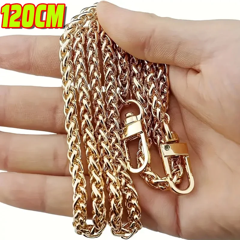 

120CM Metal Aluminum Bag Chain Strap Handle Shoulder Crossbody Handbag Bag Diy Metal Replacement Chains Bag Parts Accessories