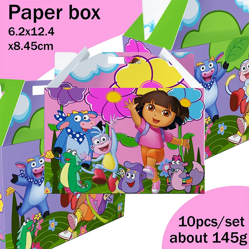 Dora the Explorer Gift Box Wedding Birthday Baby Welcome Party Gift Packaging Creative Lunch Box Candy Chocolate Cake Gift Box