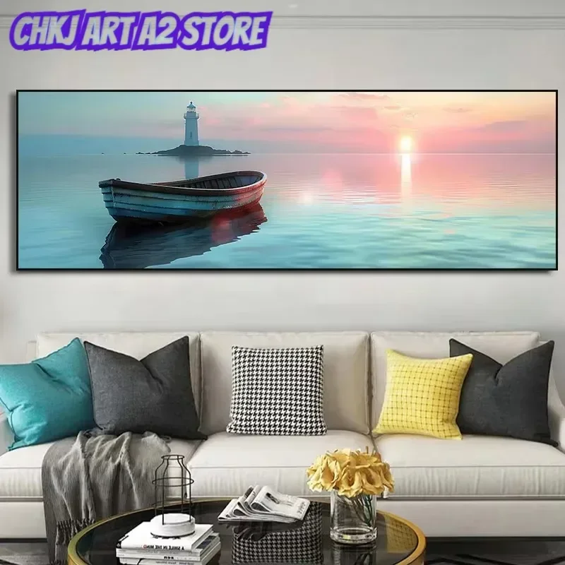 Sailboat Sailing Canvas Printing Ocean Lighthouse Venice Italy Landscape Poster Wall Art Prints Picture Home Room Decor Cuadros