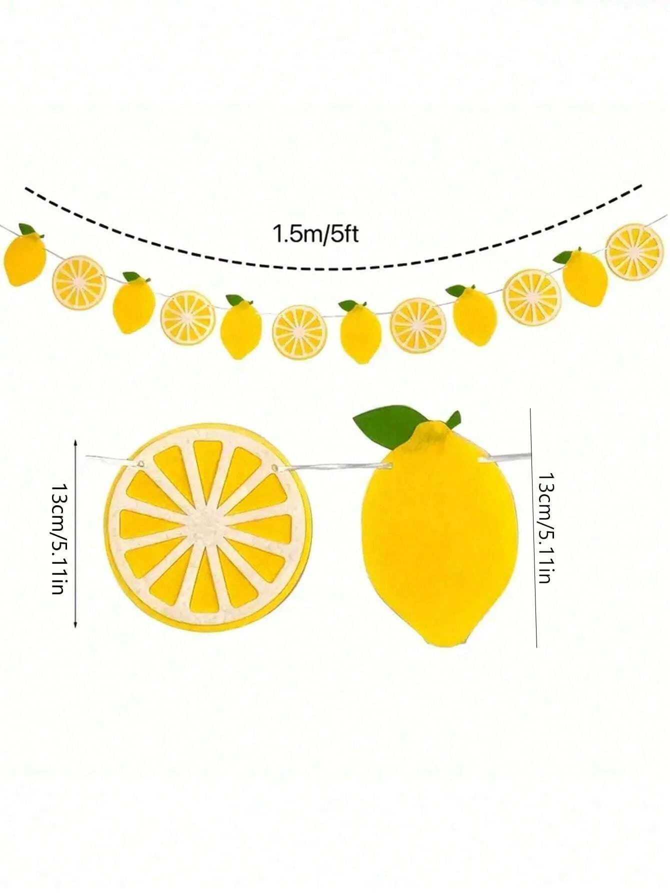 1pc Lemon Theme Birthday Party Decoration Flag, Lemon Bunting Banner Party Backdrop Decoration, Suitable For Birthday Party And