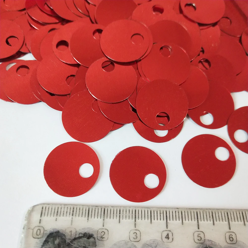 50g Large Round Sequins 20mm PVC Flat Black Paillette For Crafts With 5mm Side Big Hole