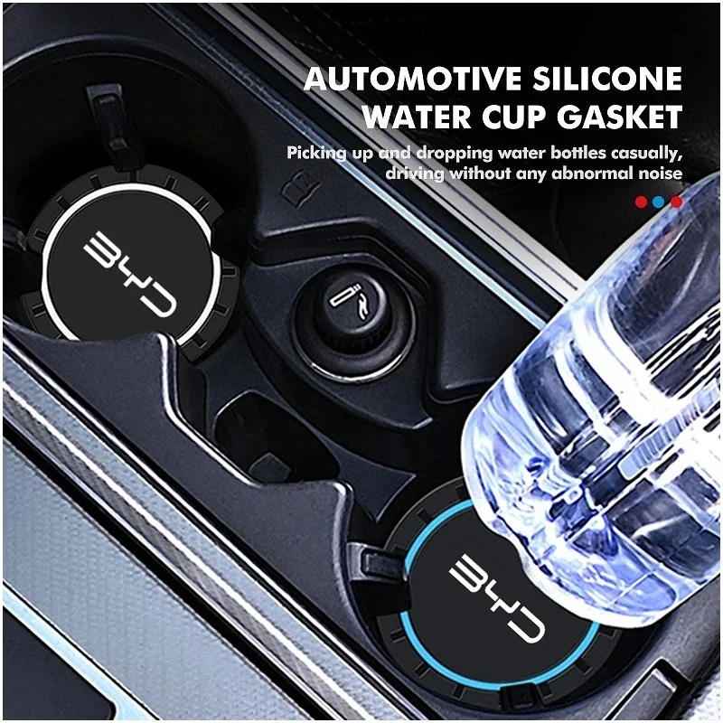 Car Coaster Water Cup Pad Cup Pad Silicone Non Slip for BYD Seal U Dolphin Mini Sealion 7 Song Pro ATTO 3 Yuan UP Dolphin Seal 5