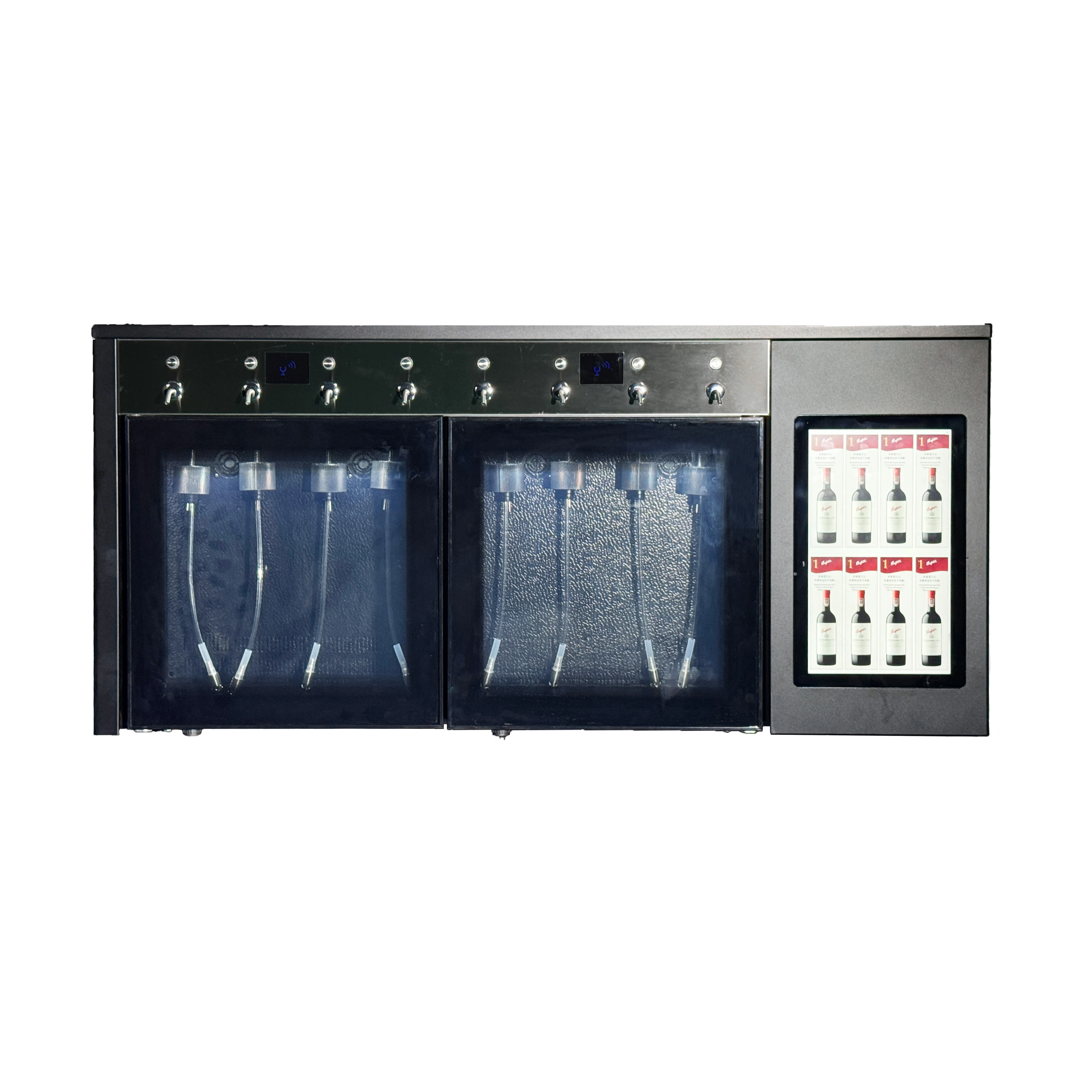 Commercial Electric Wine Preserver Stainless Steel 8-Bottle Wine Dispenser with Compressor Refrigeration for Hotels