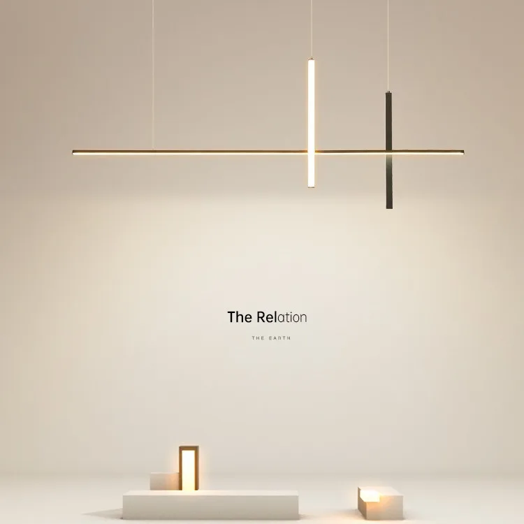 Restaurant simple chandelier led light, modern Nordic living room light creative bar dining room
