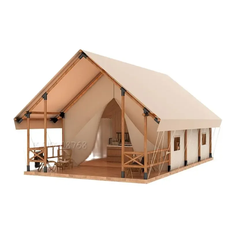 Outdoor camp solid wood strut hotel tent large residential tent light luxury hotel tent customized