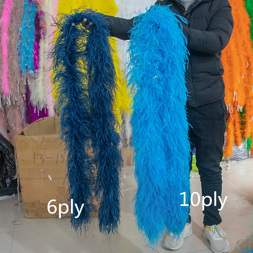 4Meters/Pcs Ostrich feather Boa Scarf Natural Ostrich Feathers Scarf for Wedding Party Clothing Sewing Accessory Tops Customized