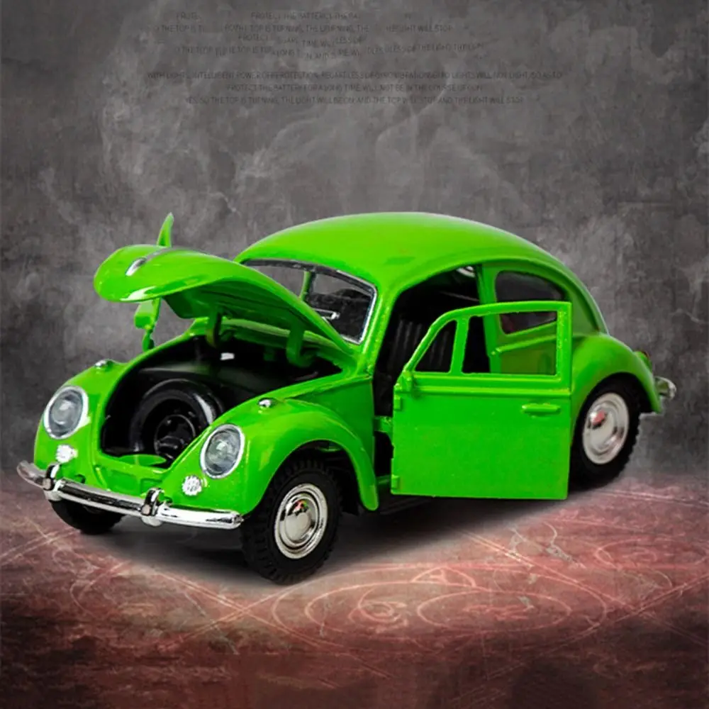 

Classic 1:32 Scale Beetle Toys Vehicle Simulation Door Opening Alloy Car Model Miniatures Retro Pull Back Car Boys Gifts