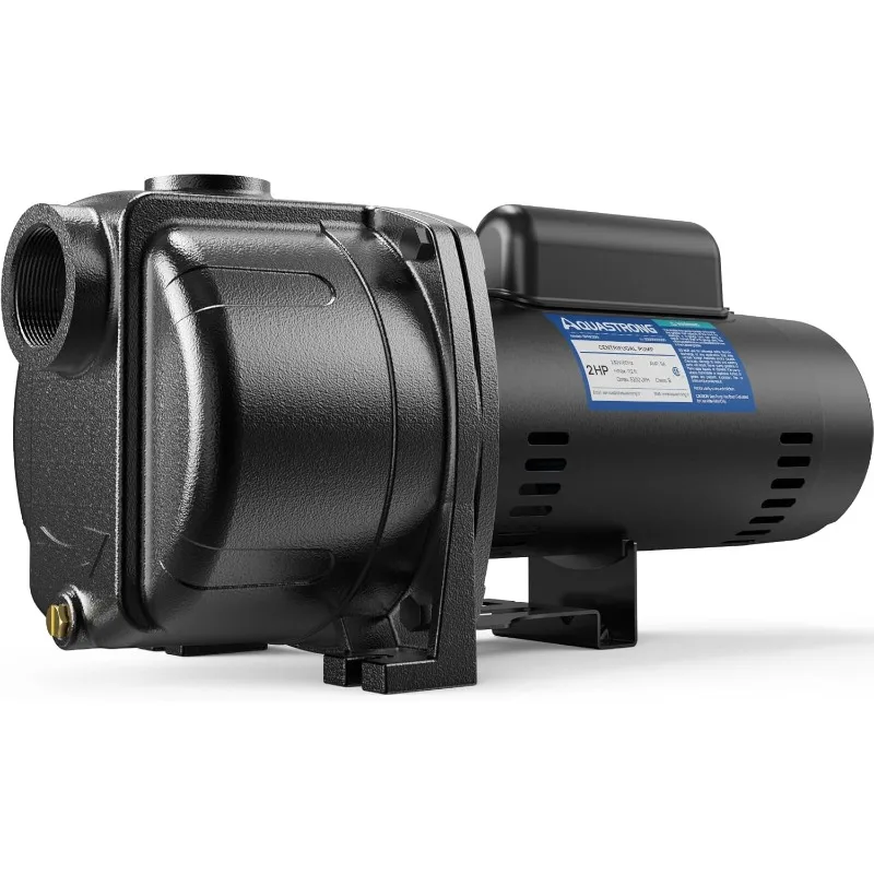 2 HP Centrifugal/Jet Pump, 5200 GPH, 230V, Durable Cast Iron Pump for Lawn Sprinkler and Irrigation