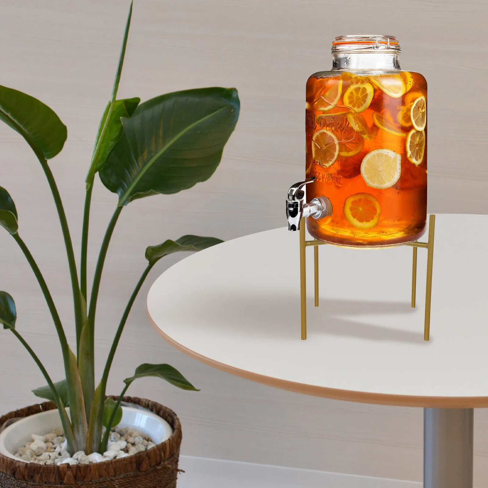 

Beverage Iron Strong Cold Kettle Holder Teapot Stand Water Dispenser Sturdy Easy Use Indoor Plant Stand Mug Holder