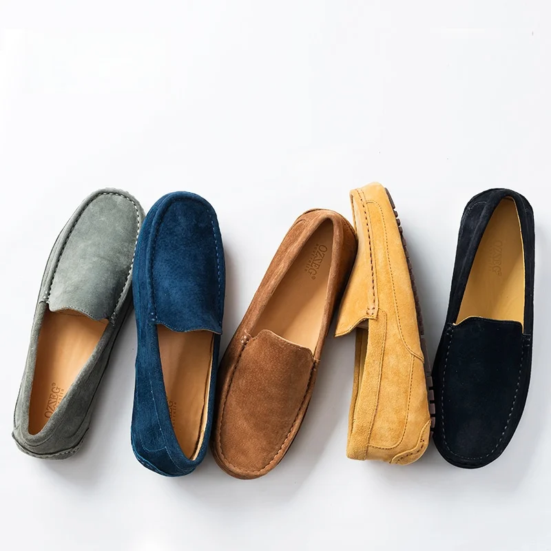 

Мужские слипоны OZZEG из натуральной кожи для вождения, весна-лето-осень, новые, в британском стиле, повседневные, дышащие