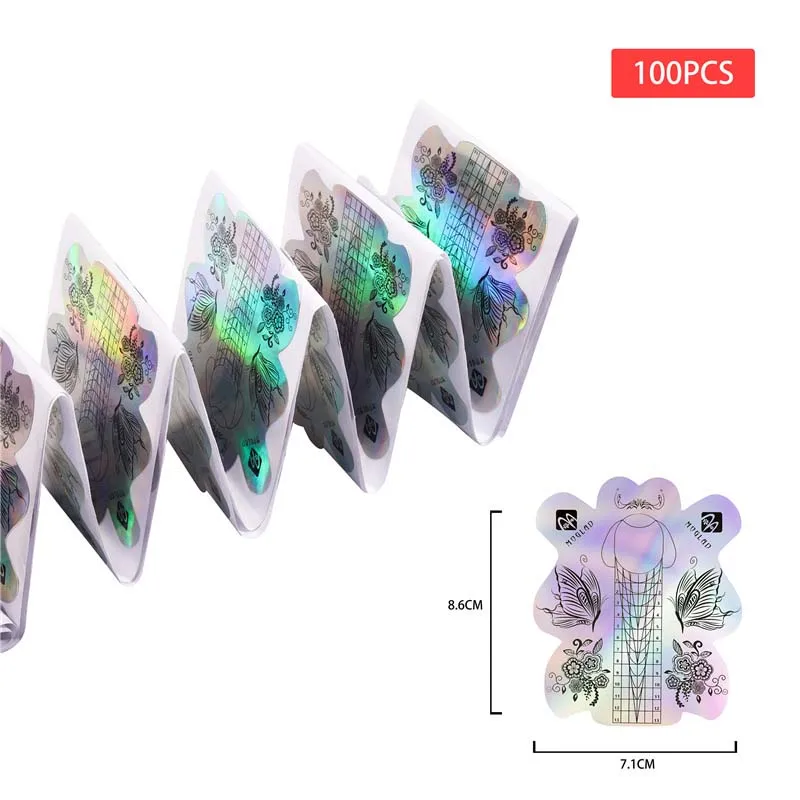 100/300Pcs French Nail Form Tips Nail Sticker Extension Acrylic UV Gel Curve False Nails Art Tools DIY Forms Manicure Set - Image 2