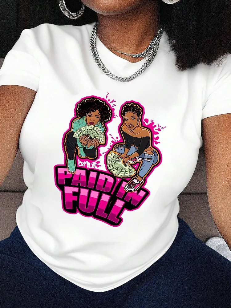 

Ropa de uso priv удобoda и элегантный para mujer Caracter닥 prim aand Tops casuales de manga corta con cuello redondo