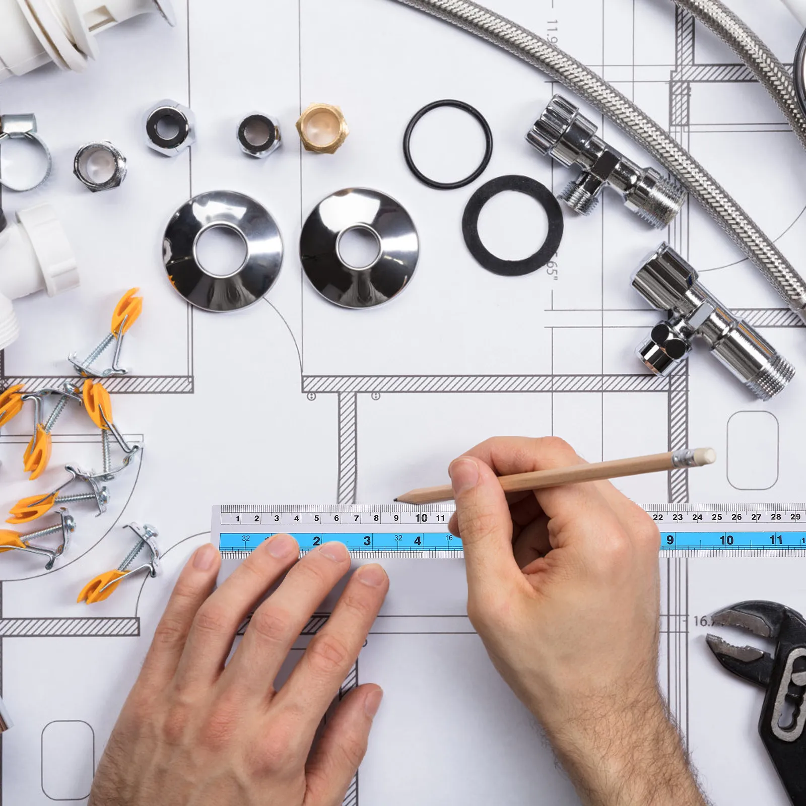 

2Pcs Metal Precision Rulers Aluminum Alloy Metric and Scales Measuring Tools for Architects Engineers