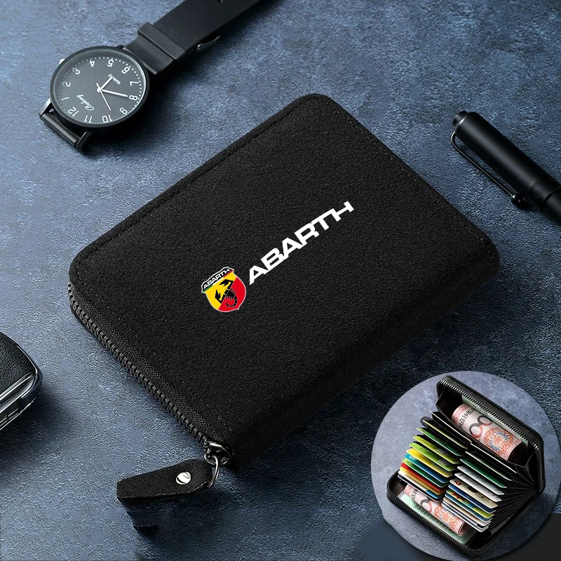 Card Holder Men Wallets Suede Leather Minimalist Wallet Gifts For Abarth Punto 124 125 500 595 695 500C 500X 5CC 695C Fiat Viagg