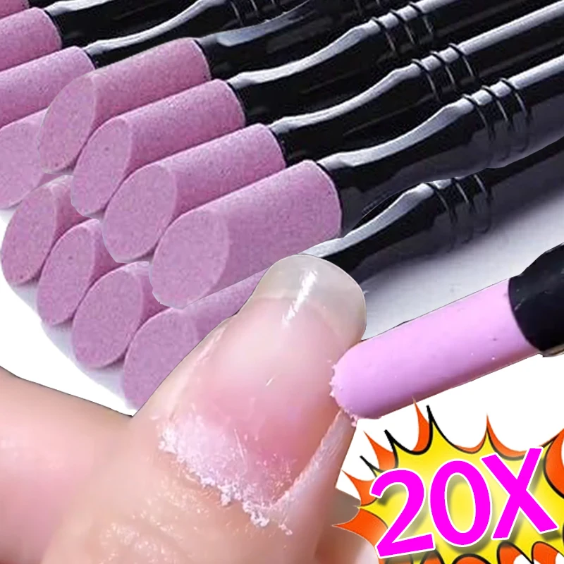 휴대용 석영 펜 네일 파일 큐티클 푸셔 샌딩 스틱 네일 아트 펜 데드 스킨 리무버 버퍼 전문 매니큐어 케어 도구