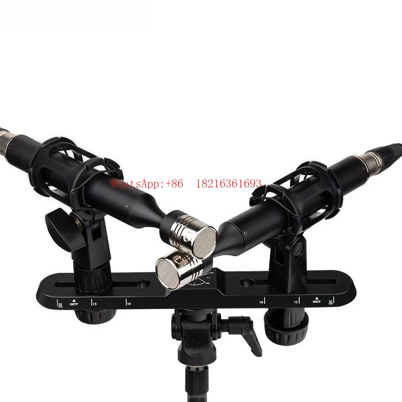 

1PCS MS02 Stereo Recording Dual Microphone Pole Stand Microphone With Scale Stand