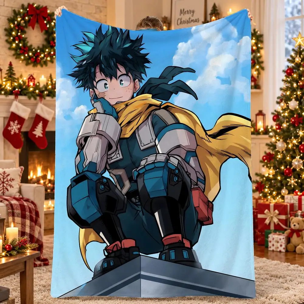 Anime Izuku Midoriya Throw Flannel Pet Blanket Cover Warm Soft Multifunctional Throw Universal  Bedsqread Holiday Gifts