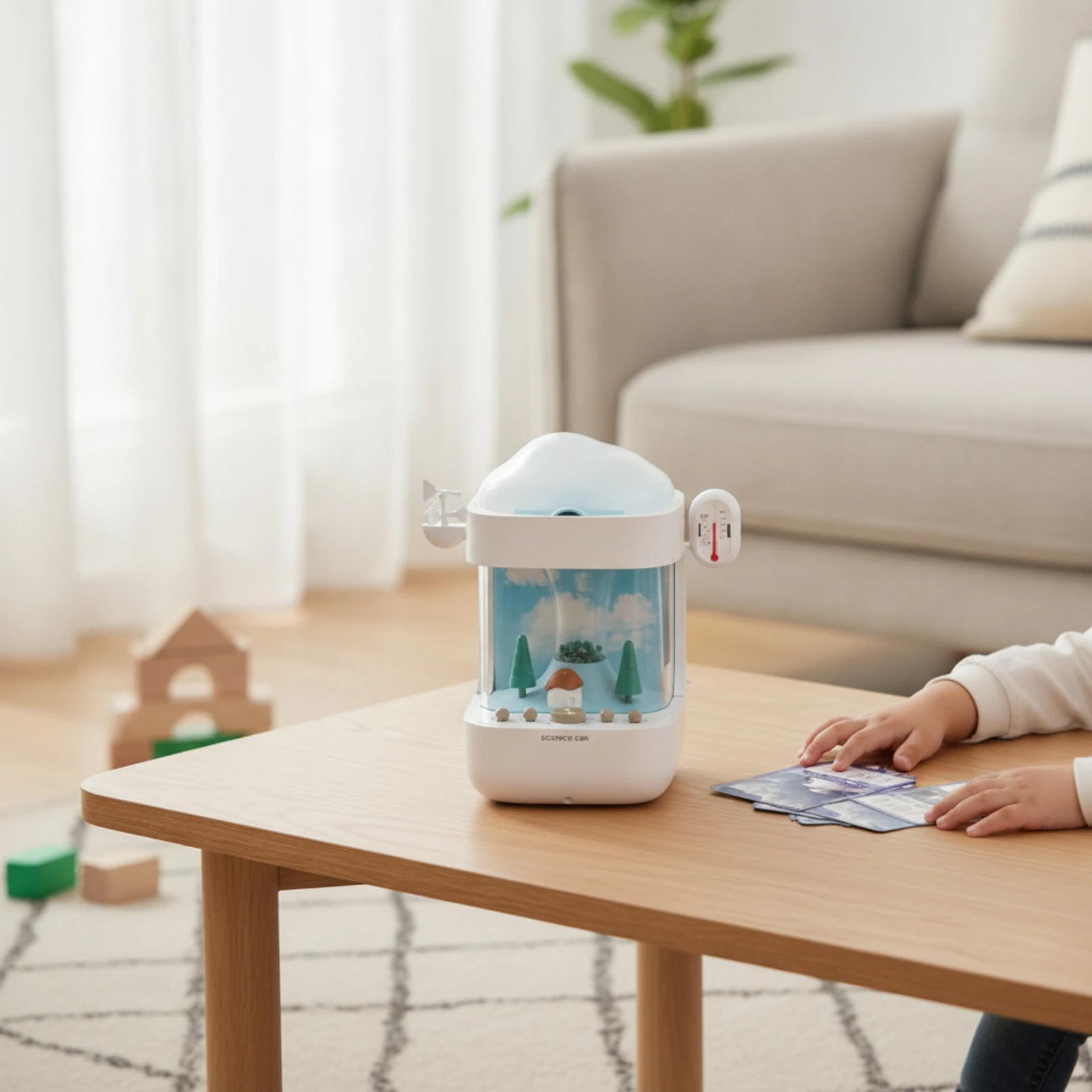 Weather Simulation Station STEM Weather Station with Experiment Cards Toy Tabletop for Children, Classroom, Home School
