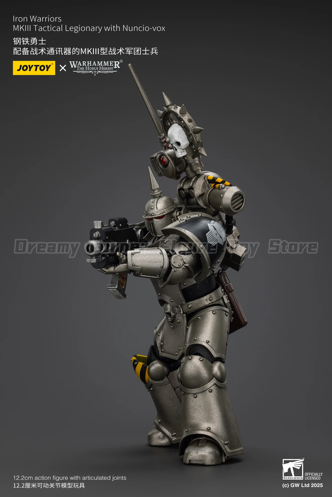 

【Доставка в течение 24 часов】Фигурка JOYTOY Warhammer 40K Lron Warriors MKII Tactical Legionary with Nuncio-vox 1/18