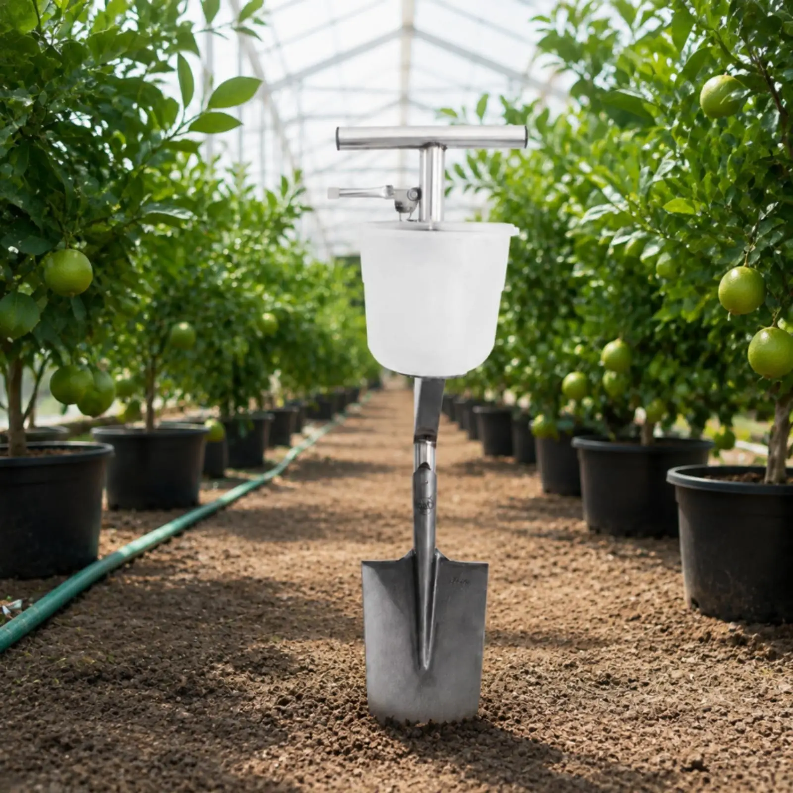Manual Fertilizer Shovel Tool for Deep Root Feeding Stainless Steel Soil Penetrating Device for Orchard Care and Garden Plant