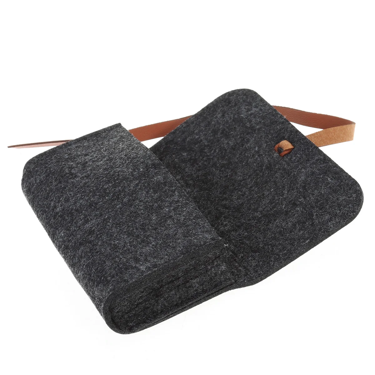

Dark Grey Felt Eyeglasses Case Portable Sunglasses Storage Bag Minimalist Pencil Pen Case Pouch for Travel