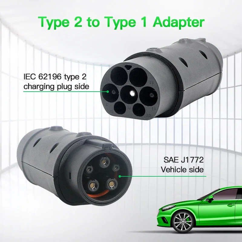 Type 1 to  2 and Type 2 to 1 Convertor SAE J1772 IEC 62196 2 EV Adaptor And Charging Adapter