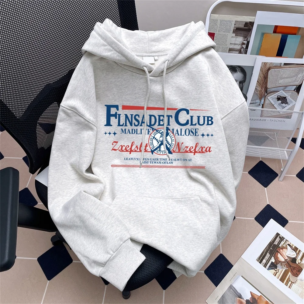 

American Retro Hoodie Sweatirt Men's Thiened Oversize Harajuku Sle Fce Lined Long Sve Outerwear for Autumn Winter