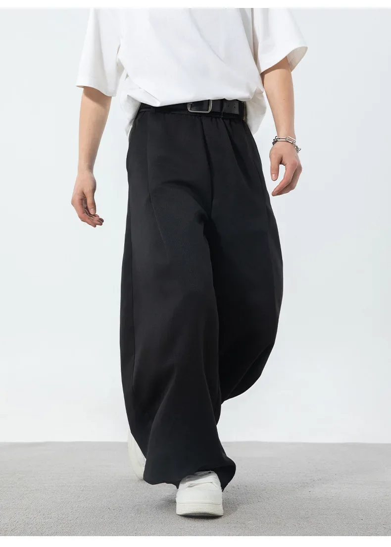 

Japanese style New Fashion Men’s Solid Color Loose Wide Leg Casual Trendy Daily Simple Basic Trousers Male Sports Clothes Pants