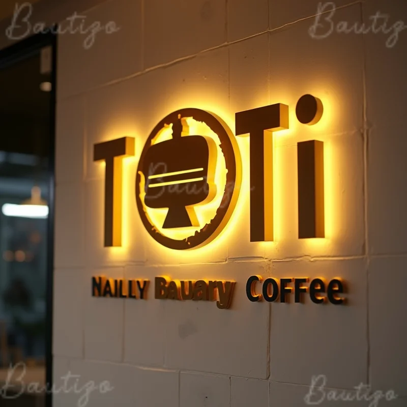 Custom Made 3D Illuminated LED Metal Sign For Business Storefront Outdoor Waterproof Backlit Advertising Display