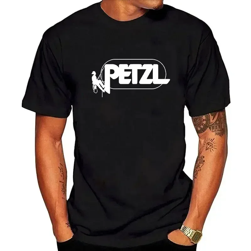 Summer Men's T-Shirt Casual PETZL Life Wall Climbing Hiking and Trail Running Camping Drifit T-shirt Comfortable Streetwear Top