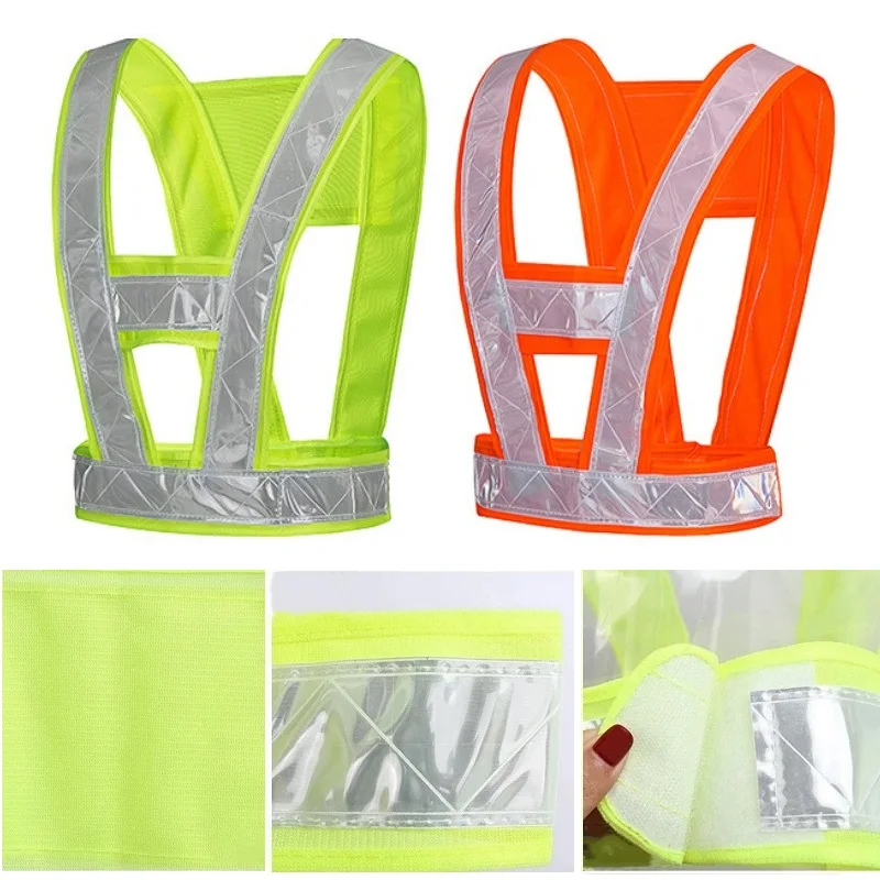 Gilet de sécurité haute visibilité, veste de cyclisme, travail de nuit, coulée, trafic d\'iode, sangle, course à pied, industriel