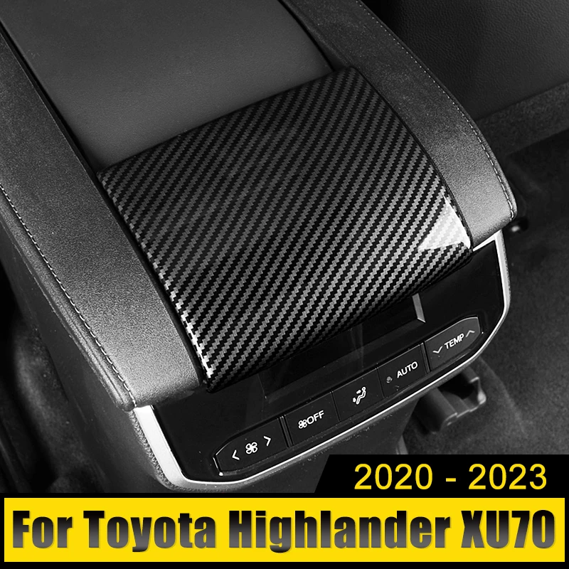 

For Toyota Highlander XU70 Kluger 2020 2021 2022 2023 Hybrid ABS Carbon Car Central Control Armrest Box Trim Armrest Box Cover